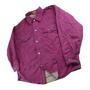 St. John's Bay Lined Burgundy Long Sleeve Button up Men's L